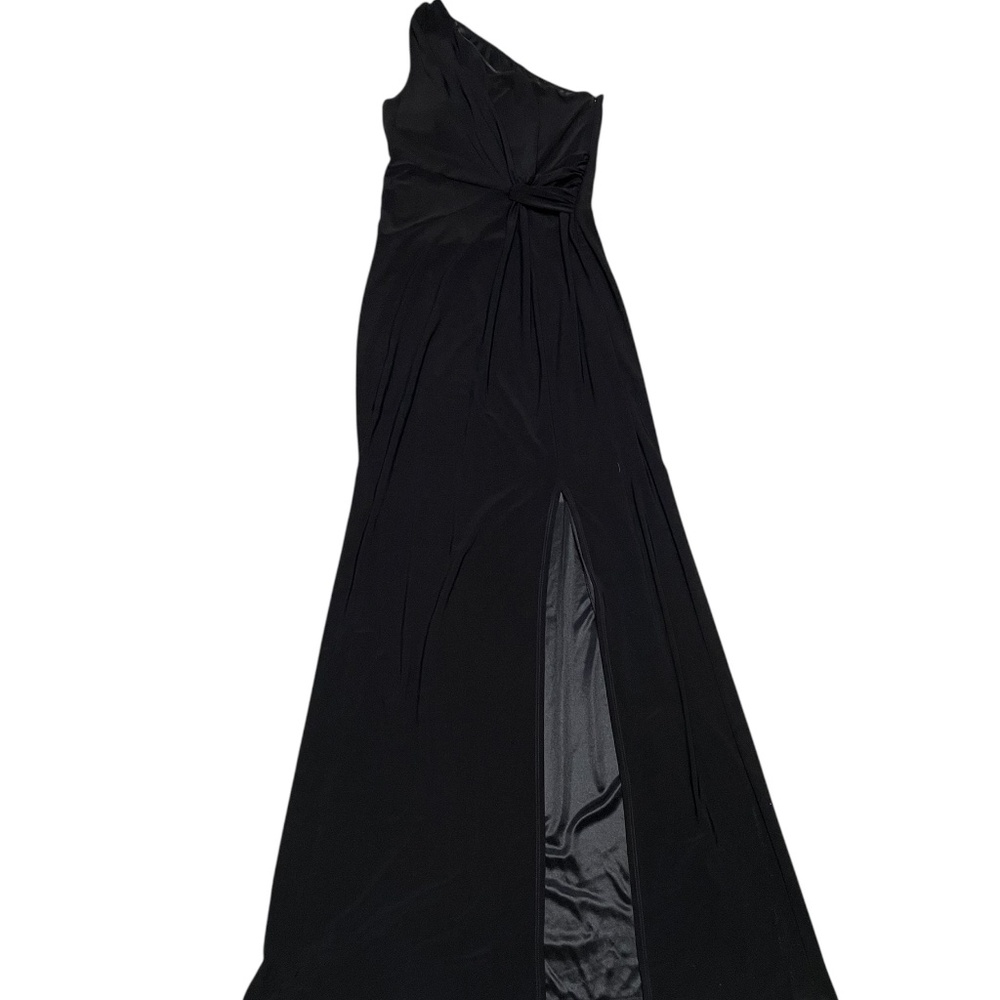 One-Shoulder Black Evening Gown